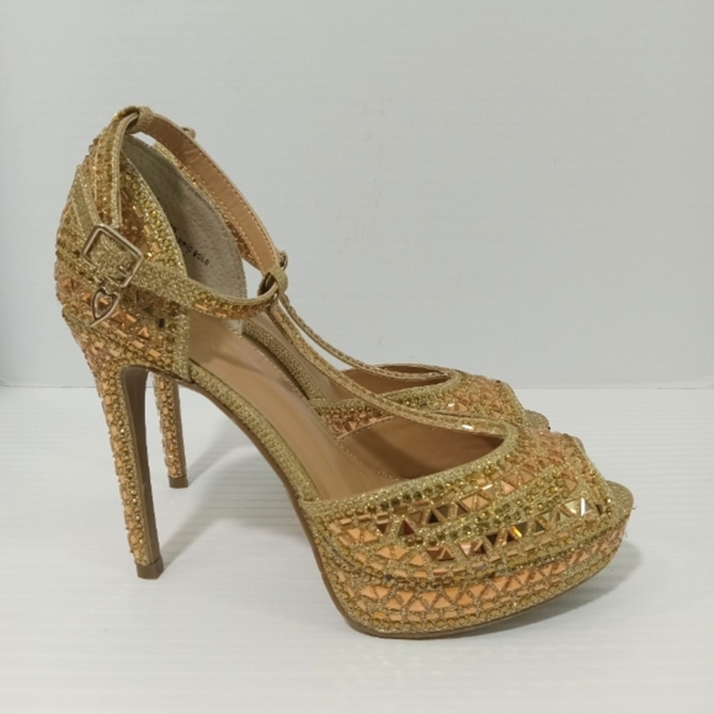 THALIA SODI Chace Embellished Platform Pumps Women's Size 7.5 M
